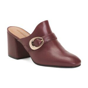 BERNARDO Made In Brazil Leather Natasia Heeled Mules
